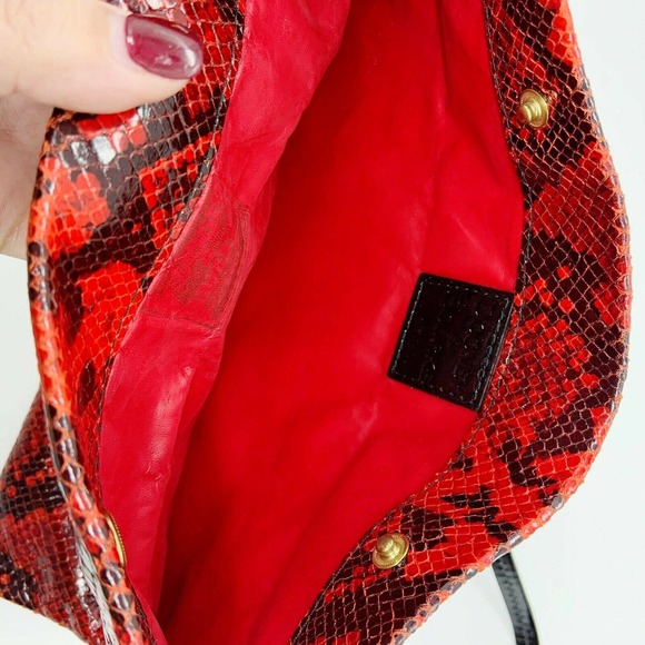 Dooney and Bourke Shoulder Bag Red Snakeskin - Picture 7 of 11